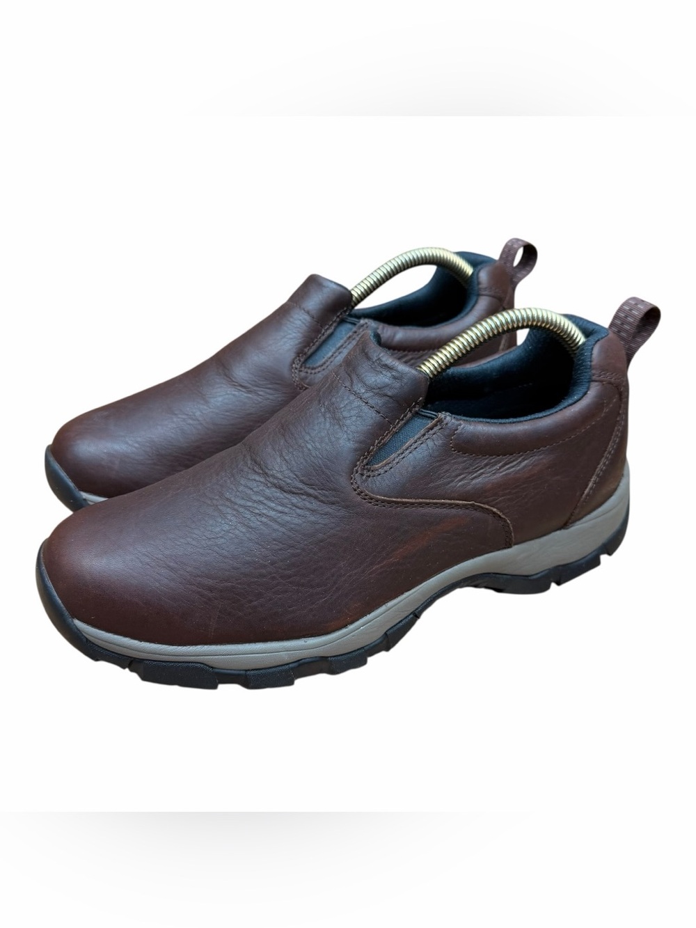 LL Bean  Tek 2.5 men Size 9 Slip On Brown Leather Waterproof Vibram Shoes